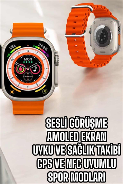 Yeni Nesil Akıllı Saat Nabız Ölçer Sağlık Ölçer ve Kalori Ölçer Uyku Takibi NFC Özelliği