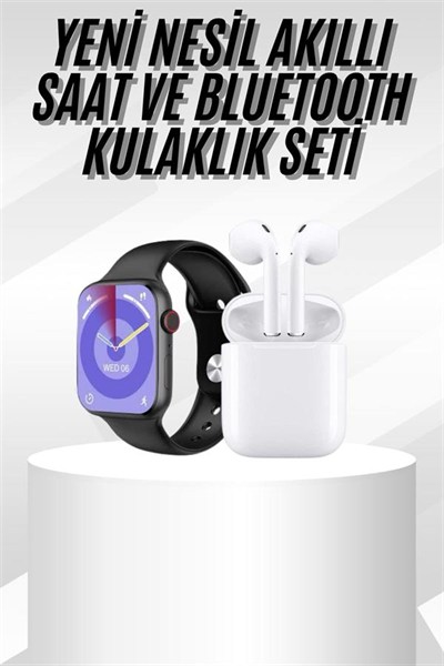 Yeni Nesil Akıllı Saat Ve Kulaklık Seti Gümüş Kasa Zarif Tasarım Çok Fonksiyonlu