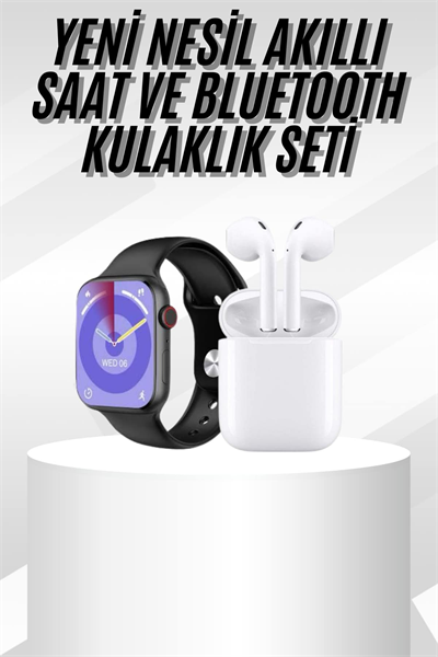 Yeni Nesil Akıllı Saat Ve Kulaklık Seti Gümüş Kasa Zarif Tasarım Çok Fonksiyonlu