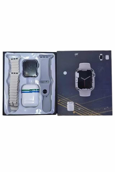 Yeni Nesil Akıllı Saat Ve Kulaklık Seti Gümüş Kasa Zarif Tasarım Çok Fonksiyonlu