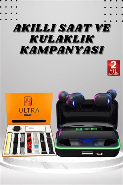 Yeni Nesil Akıllı Saat ve Bluetooth Kulaklık Kampanyası Android Ve İOS Uyumlu Uyku ve Sağlık Takibi