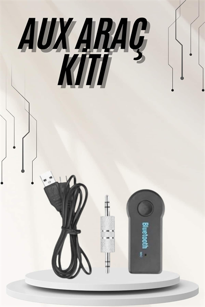 Yeni Nesil Bluetooth Aux Araç Kiti Siyah TV Tablet Telefon Araç Araba