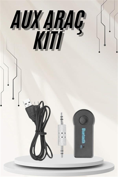 Yeni Nesil Bluetooth Aux Araç Kiti Siyah TV Tablet Telefon Araç Araba