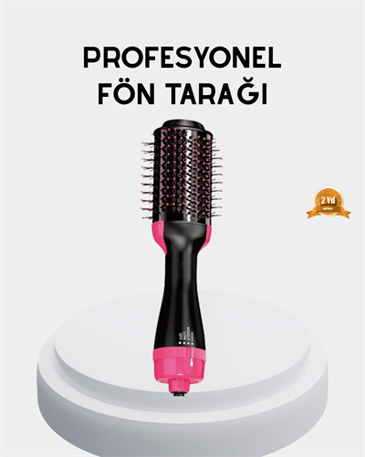 Yeni Nesil Fön Tarağı – 220°C Isı, Negatif İyon, 360° Dönebilen Kablo