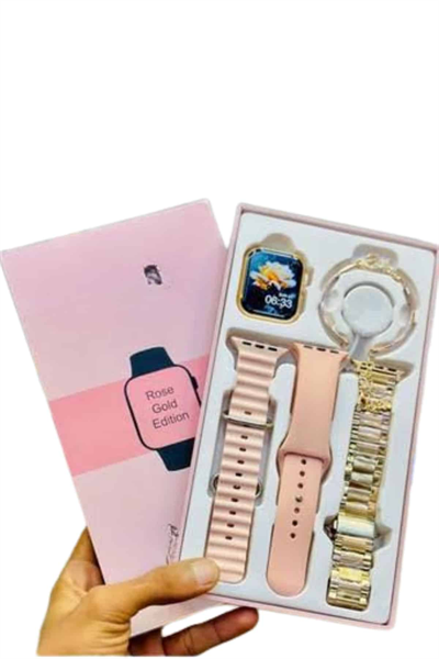 Yeni Nesil Kadın Akıllı Saat Rose Gold Android ve İos Uyumlu