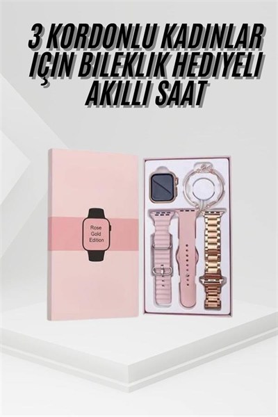 Yeni Nesil Kadın Akıllı Saat Rose Gold Android ve İos Uyumlu
