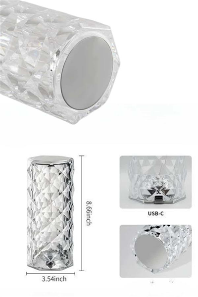 Yeni Nesil Modern Kristal Masa ve Gece Lambası Dokunmatik Renk Değiştirebilen