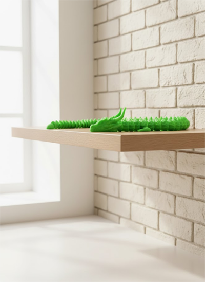 Yeşil Hareketli Ejderha Figürü Esnek Gövdeli Fantastik Dekor 60 cm