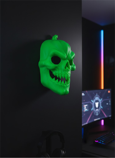 Yeşil Korku Temalı Maske Cadılar Bayramı Dekor