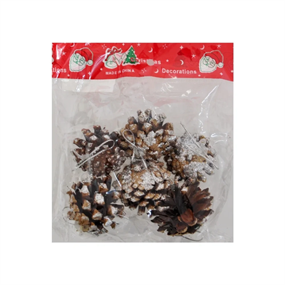 Yılbaşı Ağaç Süsü Kozalak 6lı - 4cm -