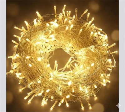 Yılbaşı Aydınlatması 100 LED Perde Hortum Sıcak Beyaz Işık - 10 Metre Dekoratif Şeffaf Kablolu Süs
