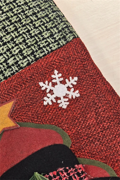 Yılbaşı Dekoratif Çorap 3D Kırmızı Kareli Kardan Adam 35 cm