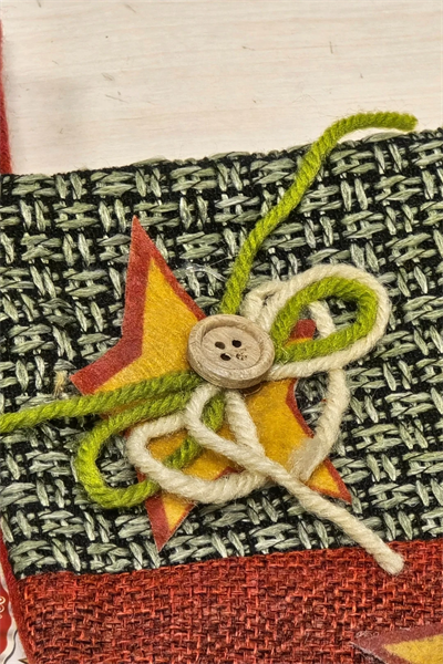 Yılbaşı Dekoratif Çorap 3D Kırmızı Kareli Kardan Adam 35 cm