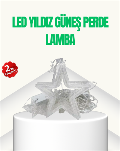 Yıldız Figürlü Perde Peri Led 3x3 Metre Dekoratif Işık