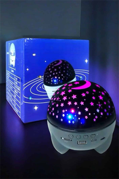 Yıldız Yansıtmalı Projeksiyon Gece Lambası Şarjlı Taşınabilir