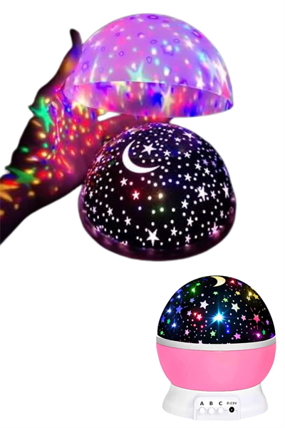 Yıldızlı Gece Lambası Mor Projeksiyon Görünümlü Masa Lambası Renk Değiştirebilen