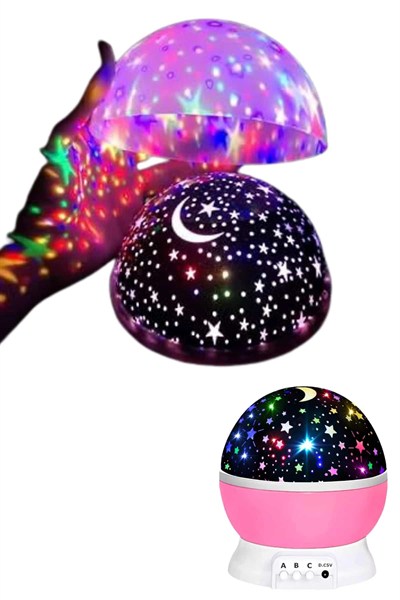 Yıldızlı Gece Lambası Mor Projeksiyon Görünümlü Masa Lambası Renk Değiştirebilen