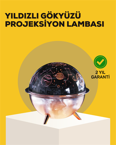 Yıldızlı Gökyüzü Efektli Uzay Temalı Nemlendirici Lamba