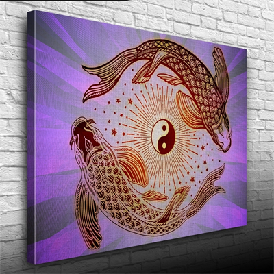 Yin Yang Fish Poster Kanvas Tablo 50 x 70