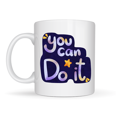 You Can Do It Motivasyon Kupası MODEL 132 – İlham Veren Tasarım, Porselen Kupa, Ofis & Hediye Kupası