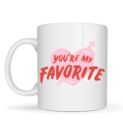 You’re My Favorite Yazılı Porselen Kupa Model 13 - Sevgiliye Arkadaşa Özel Romantik Kahve Kupası - Hediye Fincan