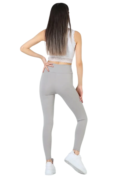 Yüksek Bel Fitilli Toparlayıcılı Siyah Tayt