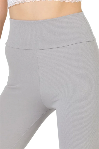 Yüksek Bel Fitilli Toparlayıcılı Siyah Tayt