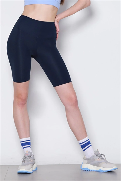 Yüksek Bel Toparlıyıcılı Micro Dalgıç Kısa Biker Şort Tayt