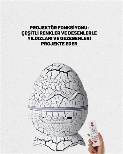 Yüksek Çözünürlüklü LED Galaksi Projektör + 19 Sesli Uyku Makinesi