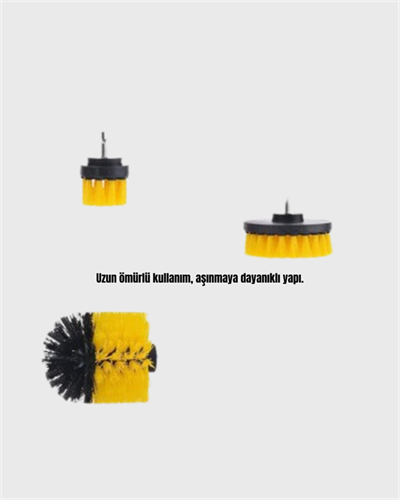 Yüksek Devirde Etkili Temizlik Sağlayan Matkap Ucu Fırça Seti