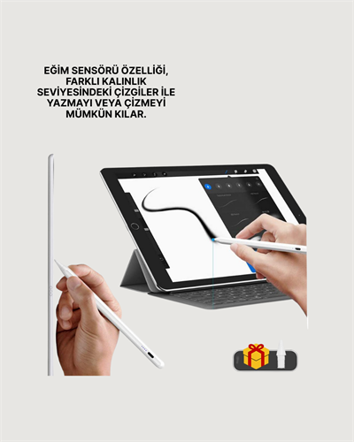 Yüksek Hassasiyetli Eğim Sensörlü Dijital Kalem – USB-C Hızlı Şarjlı