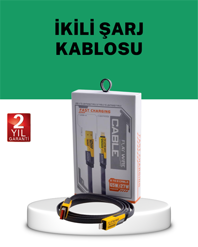 Yüksek Hızlı 65W Güç Çıkışlı Çoklu Cihaz Uyumlu Şarj Kablosu