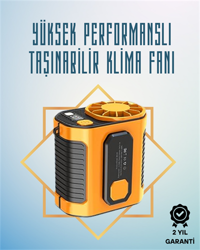 Yüksek Hızlı Mini Klima Fan – 11 m/s Rüzgar Gücü, 100 Hız Ayarı