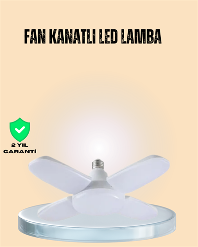 Yüksek Işık Güçlü LED Ampül 4 Kollu Katlanır Pervane Tasarım
