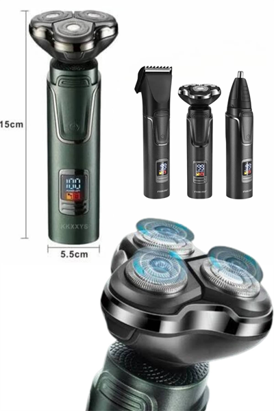 Yüksek Performanslı 3 Başlıklı Profesyonel Şarjlı Islak ve Kuru Kullanıma Uygun