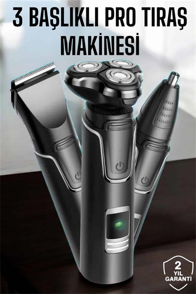 Yüksek Performanslı 3 Başlıklı Profesyonel Tıraş Makinesi