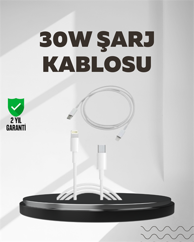 Yüksek Saflıkta Bakır Çekirdekli 30W Hızlı Şarj Kablosu