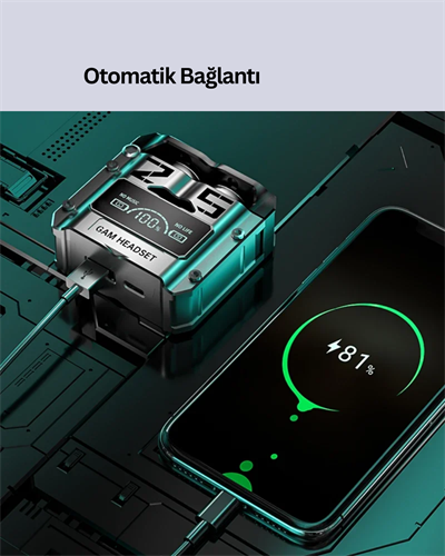 Yüksek Ses Kaliteli Kablosuz Bluetooth Kulaklık Suya Dayanıklı