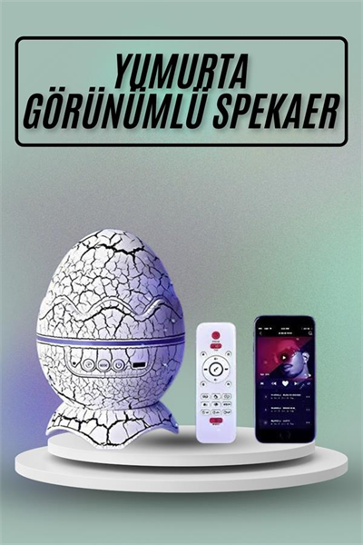 Yumurta Görünümlü Masa ve Gece Lambası Renk Değiştirebilen Projektör