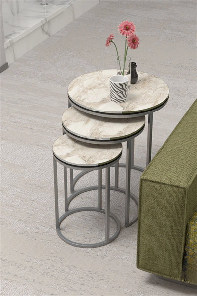 ZİGON SEHPA C LÜX ÇİFT GÜMÜŞ EFES