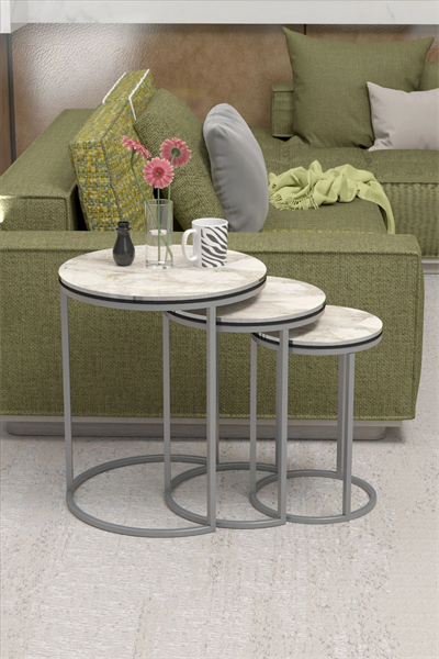 ZİGON SEHPA C LÜX ÇİFT GÜMÜŞ EFES