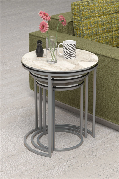 ZİGON SEHPA C LÜX ÇİFT GÜMÜŞ EFES