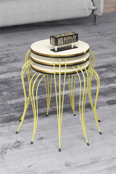 ZİGON SEHPA LÜKENS ÇİFT GOLD KREM