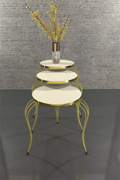 ZİGON SEHPA LÜKENS GOLD KREM