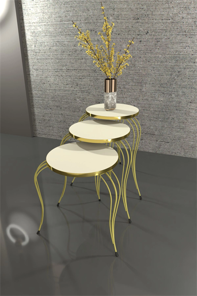 ZİGON SEHPA LÜKENS GOLD KREM