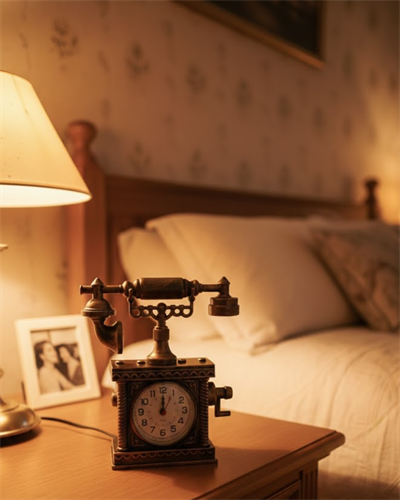 ZN8808B TELEFON ŞEKLİNDE ÇALAR SAAT BRONZ