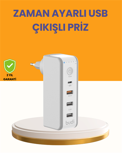 Zaman Kontrollü Şarj Cihazı 30W Hızlı Şarj ve Çoklu USB Çıkışı