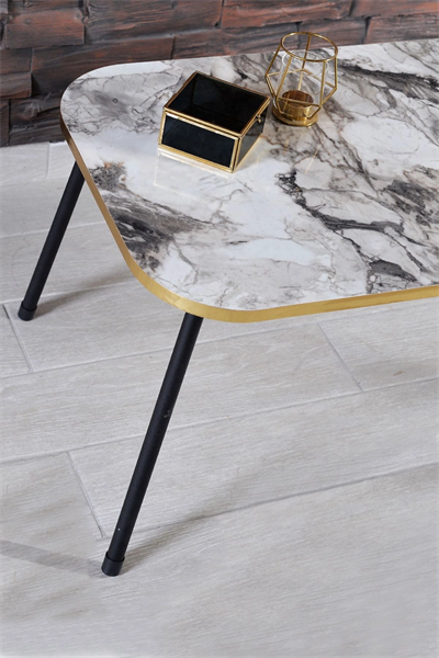 Zigon Sehpa 3lü Torna Ahşap Ayak Altın Efes