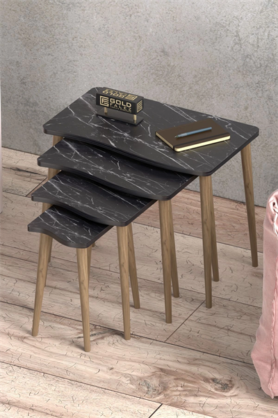 Zigon Sehpa Ahşap 4lü Bendir KR