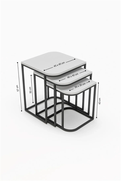 Zigon Sehpa Damla Beyaz